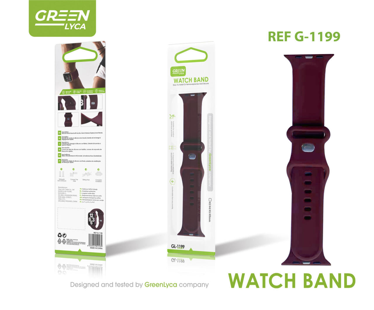Correa para Smartwatch Color Vino Elegante y Ajustable